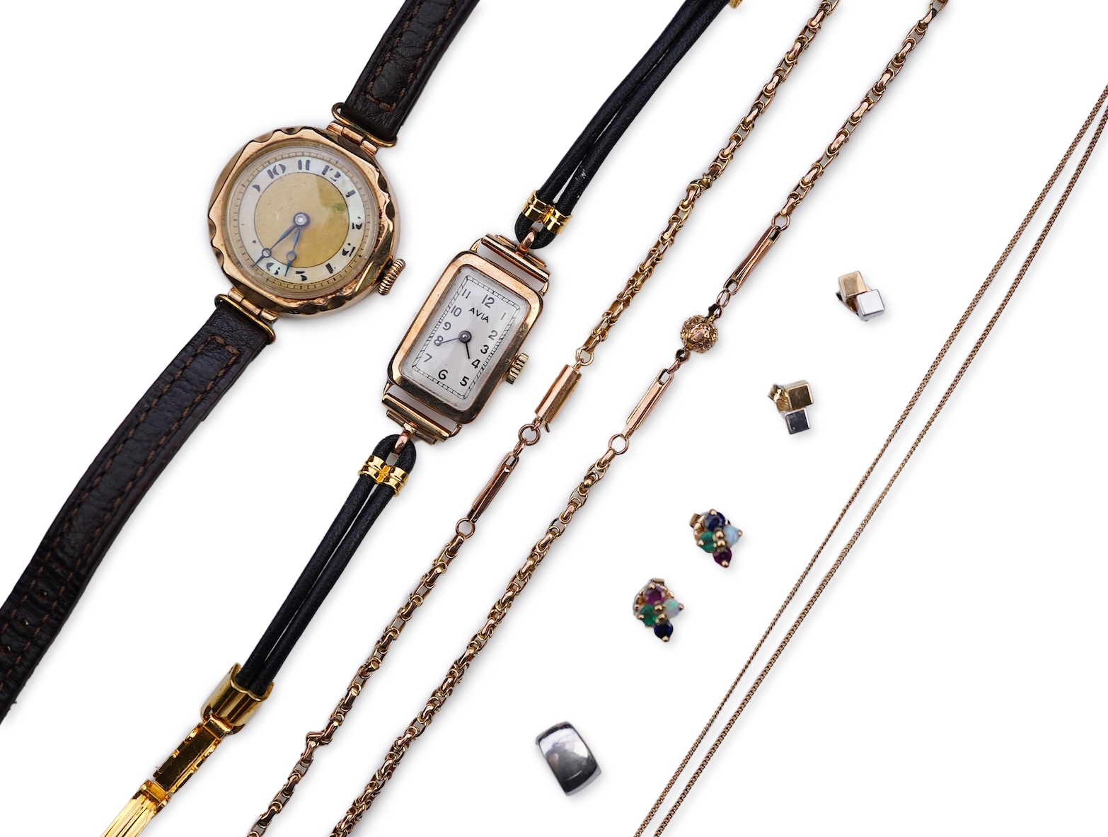 A collection of jewels and watches